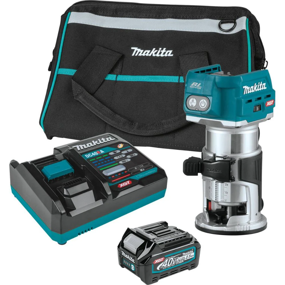 Makita GTR01D1 40V max XGT Brushless Cordless Compact Router Kit (2.5Ah) - Mactool Shop