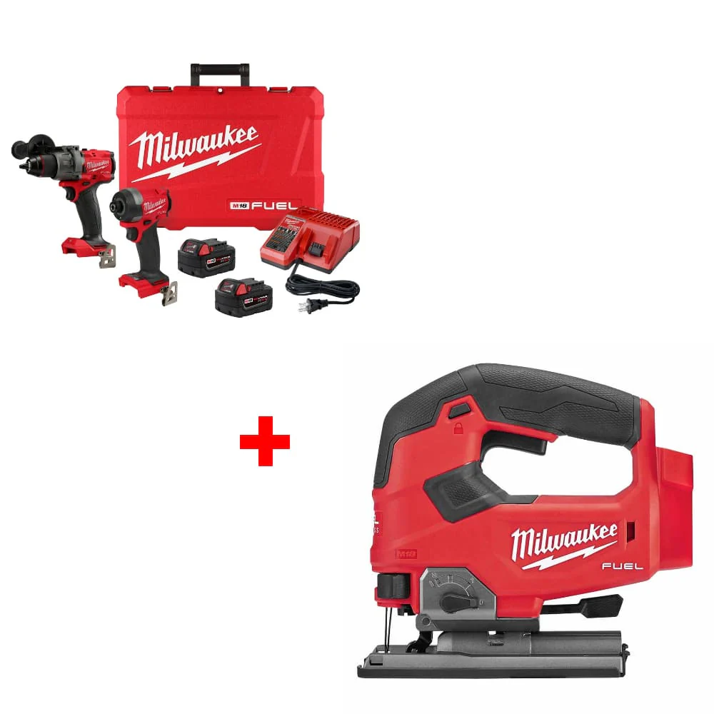 Milwaukee 3697-22 M18 FUEL 2-Tool Combo Kit w/ FREE 2737-20 M18 FUEL Jig Saw - Mactool Shop