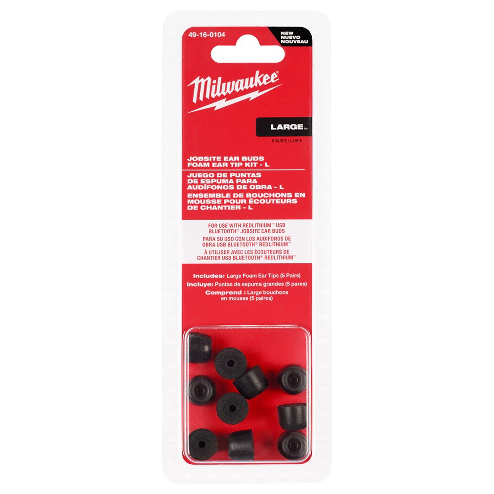 Milwaukee 49-16-0104 Jobsite Earbuds Foam Ear Tip Kit - L - Mactool Shop