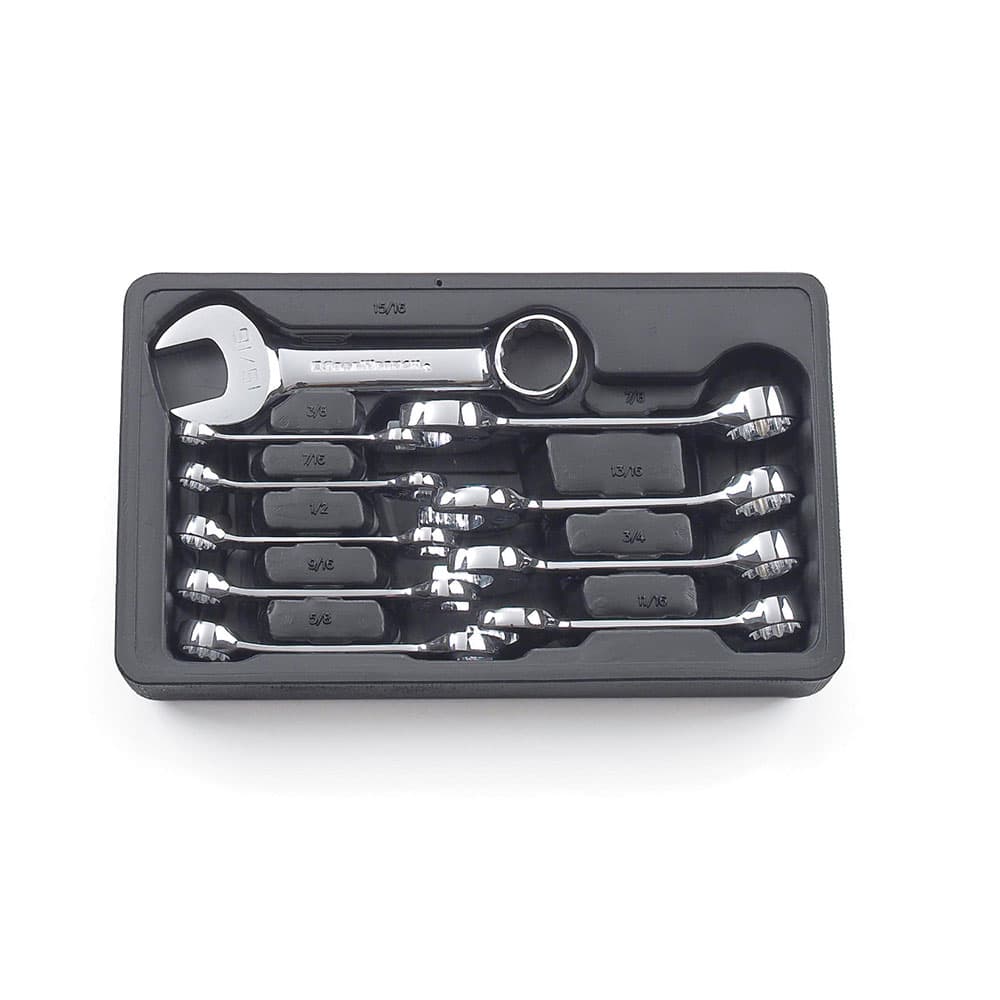 GearWrench 81905 10 Pc. 12 Point Stubby Combination SAE Wrench Set - Mactool Shop