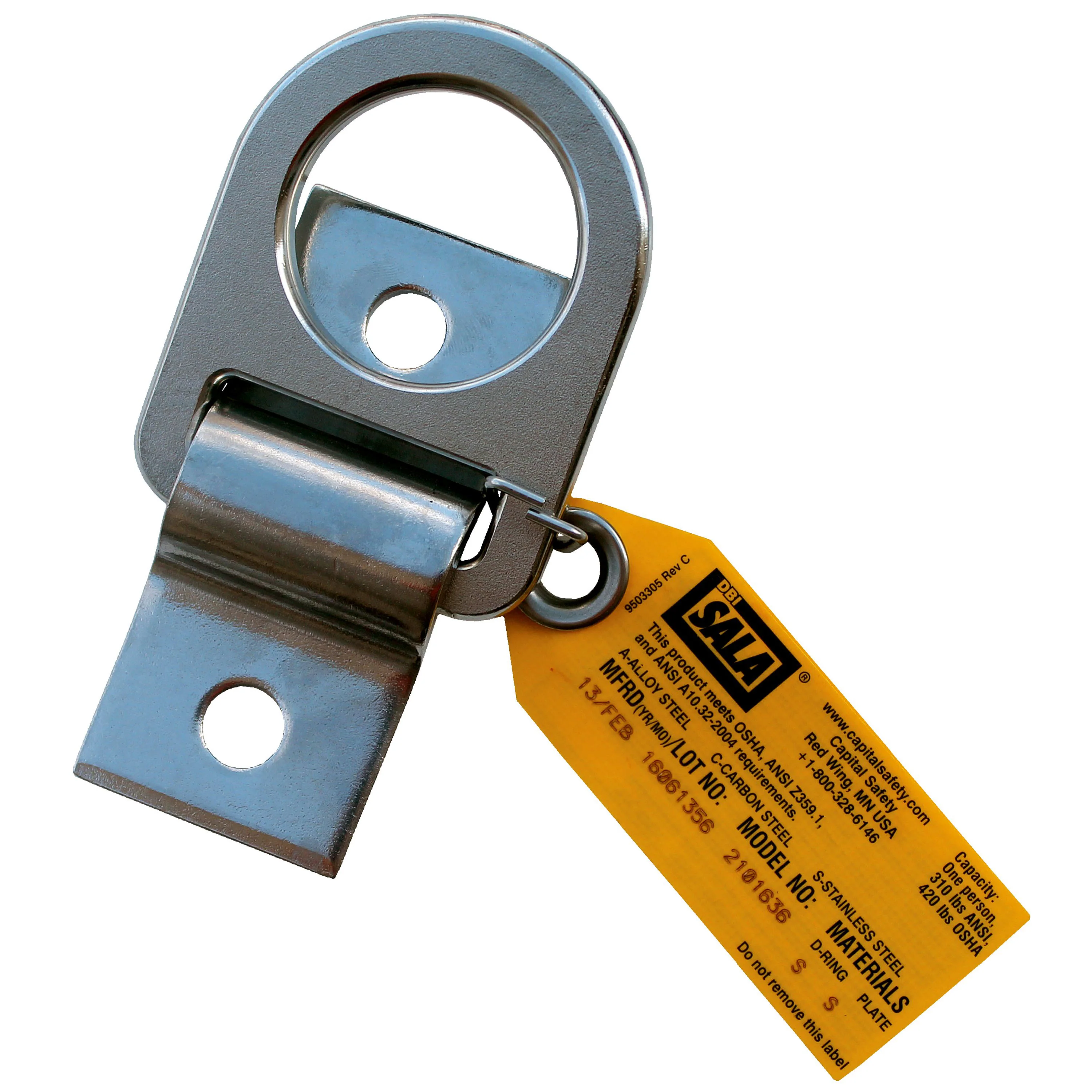 DBI Sala 2101638 D-Ring Anchorage Plate, Stainless Steel - Mactool Shop