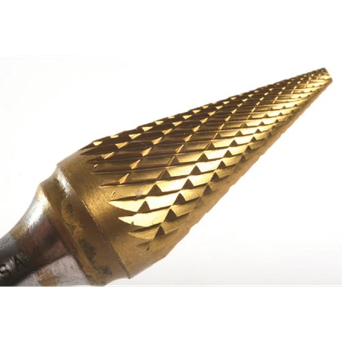 Champion SM3 Champion Cone Shape SM3 TiN Coated Double Cut Carbide Bur - Mactool Shop