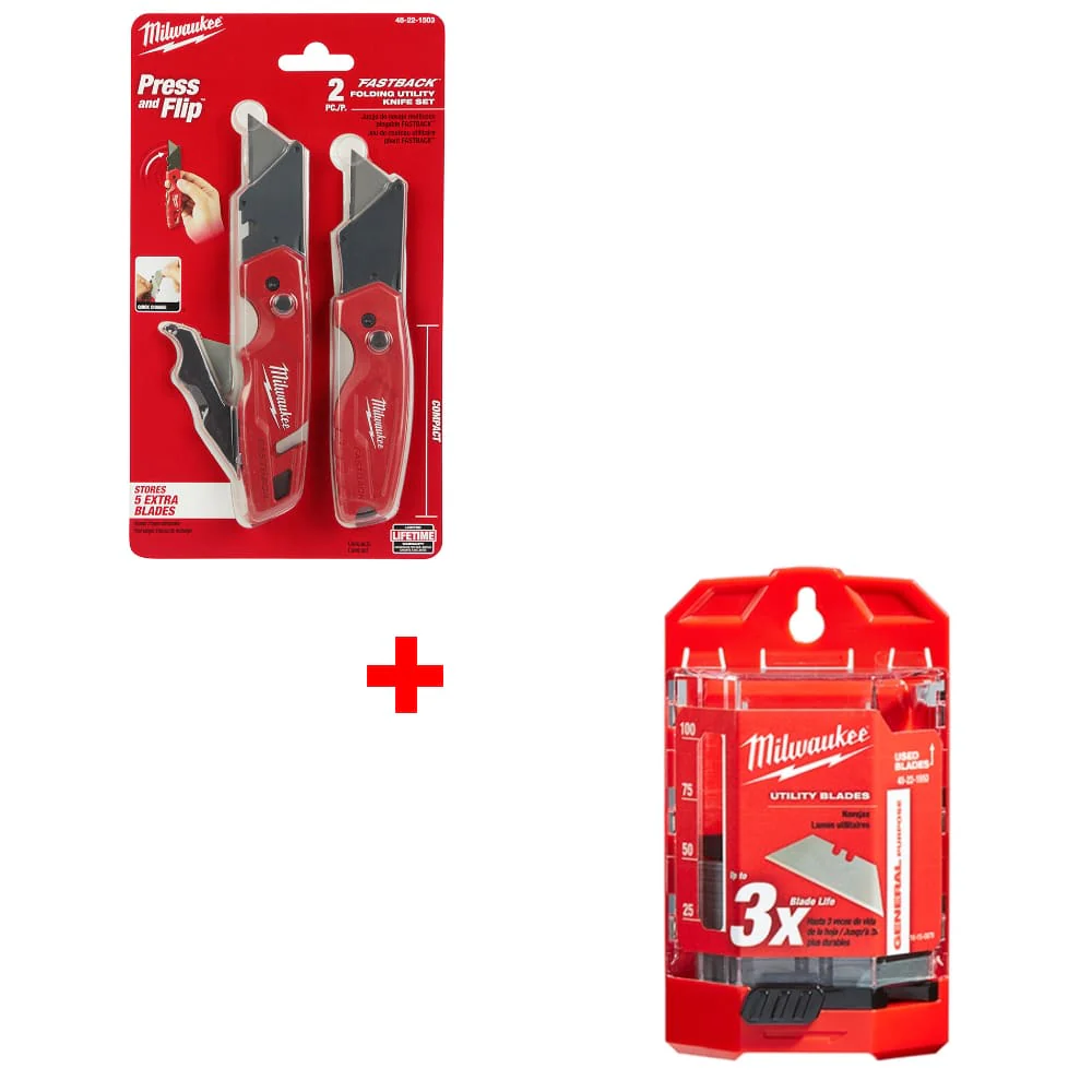 Milwaukee 48-22-1503 FASTBACK w/ FREE 48-22-1950 50 PC Utility Blades - Mactool Shop