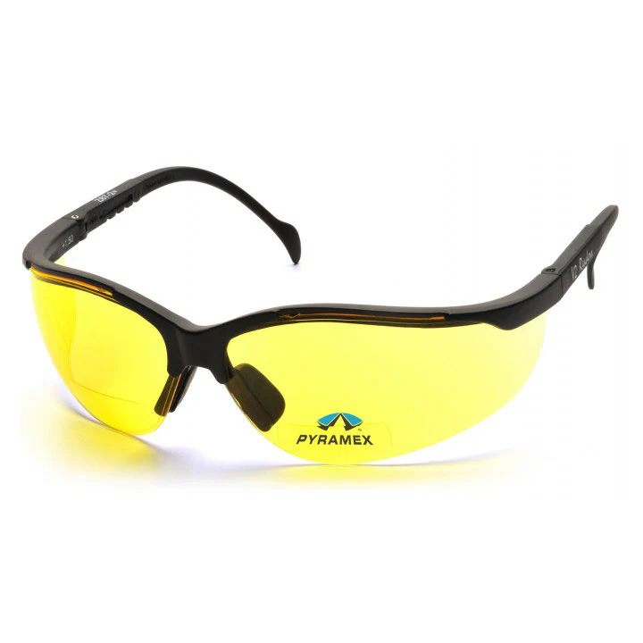 Pyramex SB1830R25 VENTURE II READERS Amber +2.5 Lens with Black Frame Glasses - Mactool Shop