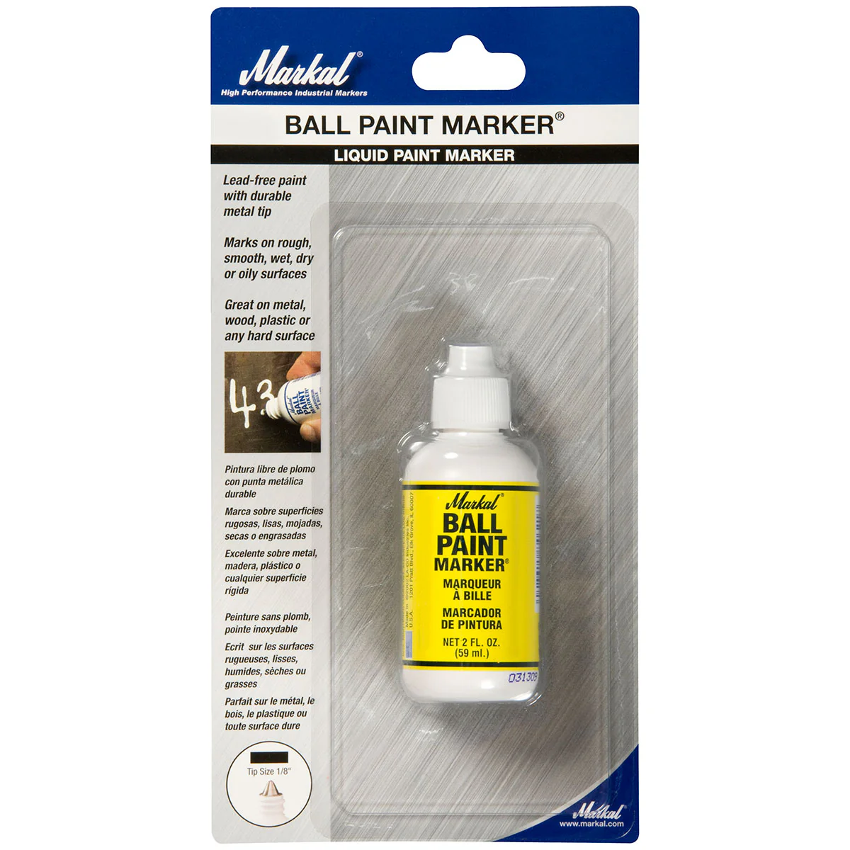 Markal 84601 Ball Paint Marker, Carded, Yellow, 24 Pack - Mactool Shop