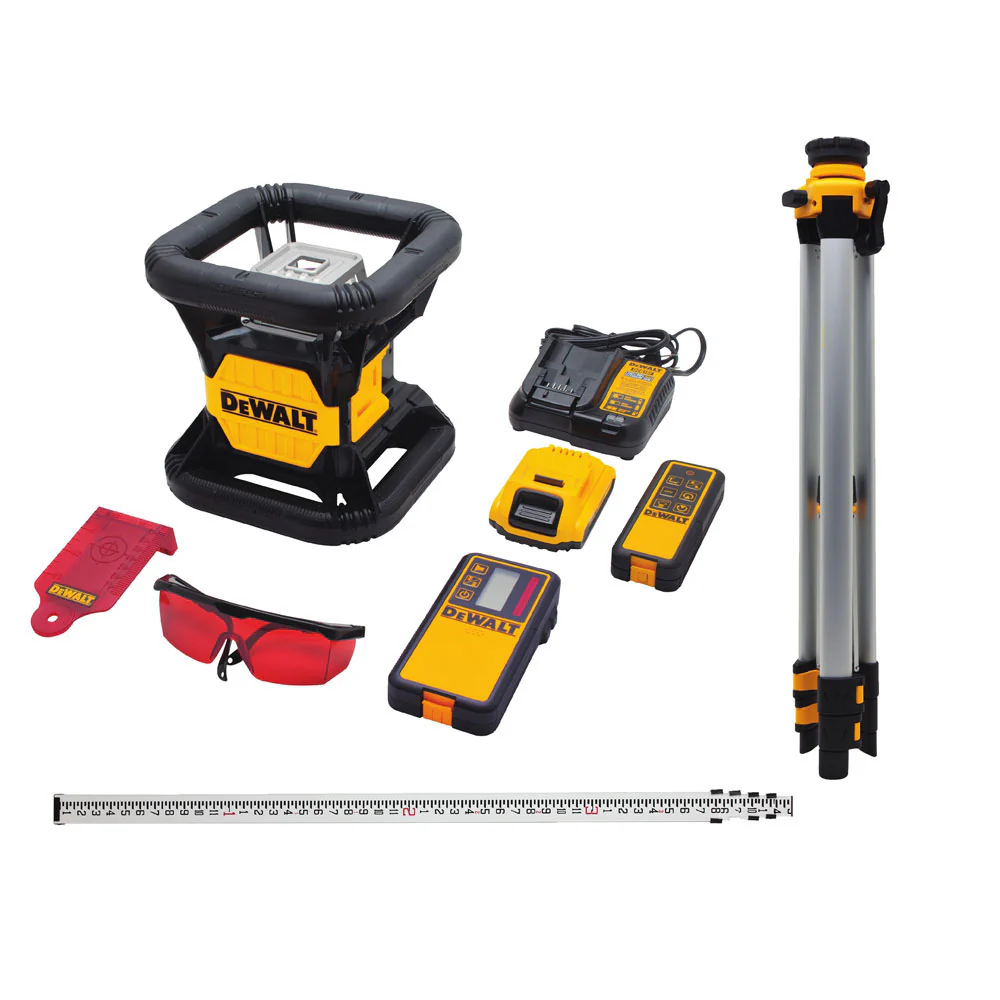 DeWalt DW079LRTR 20V Red Rotary Laser With Tripod And Rod - Mactool Shop