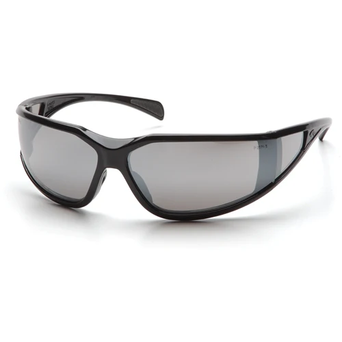 Pyramex SB5170DT Exeter Silver Mirror Anti-Fog Lens with Black Frame - Mactool Shop