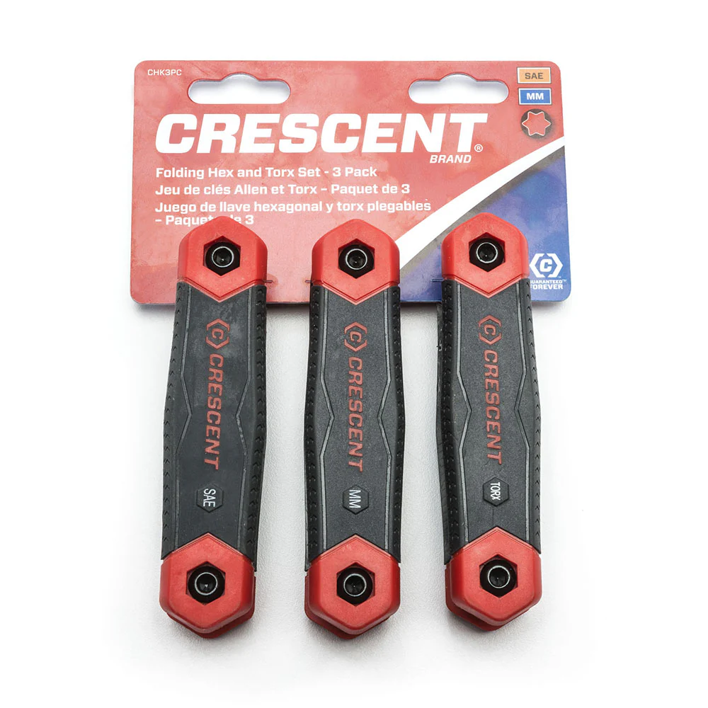 Crescent CHK3PC 3 Pc. Folding SAE/Metric/Torx® Dual Material Key Set - Mactool Shop