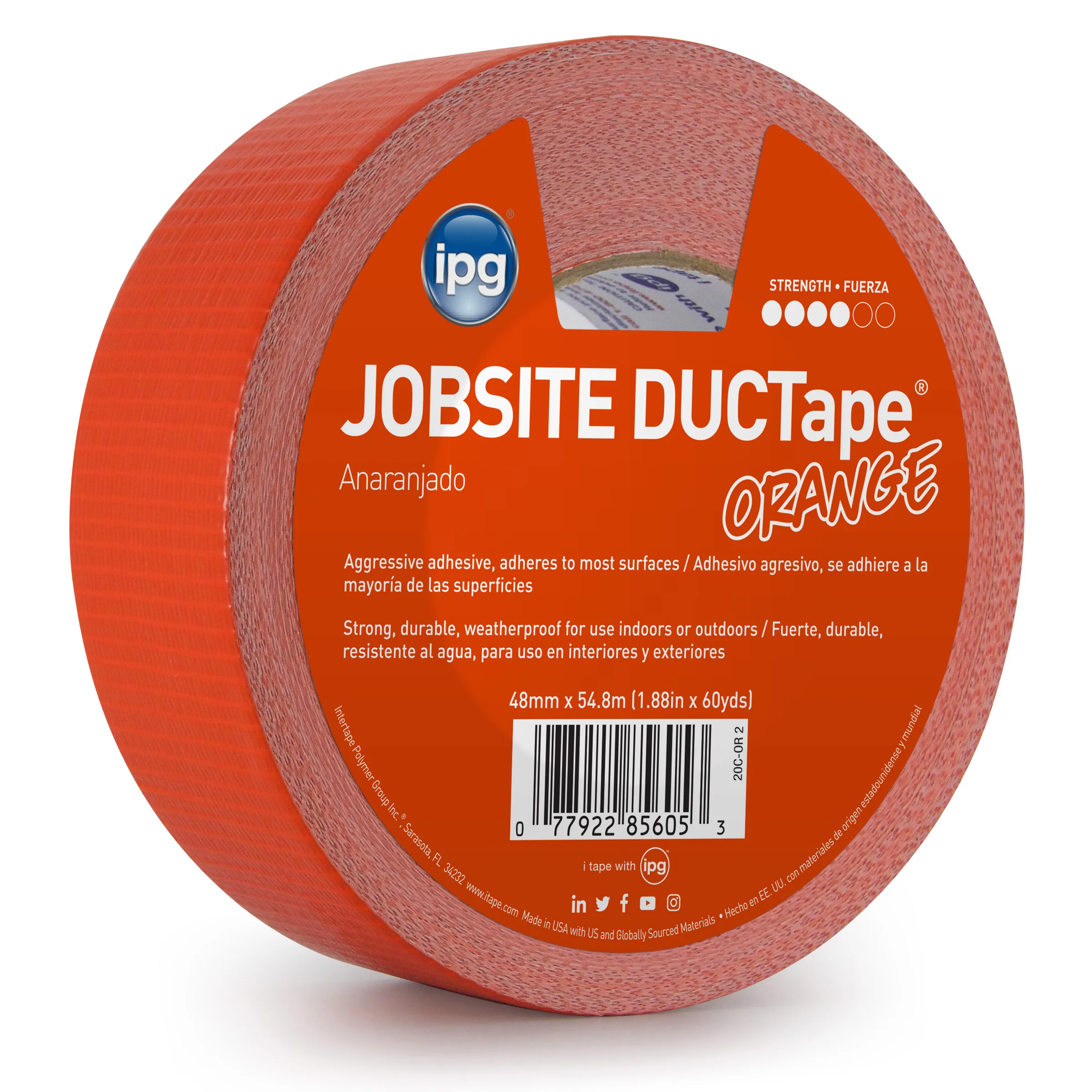 Intertape 20C-OR 2 AC20 Colors 9 Mil Utility Duct Tape - Orange 48MM X 54.8M IPG-IPG 24 - Mactool Shop