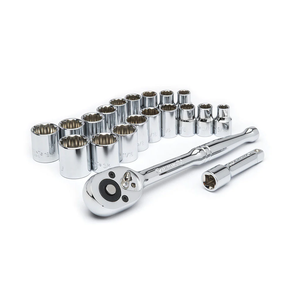 Crescent CSWS7N 20 Pc 3/8 Dr 12 Pt Standard SAE/Metric Mechanics Tool Set - Mactool Shop