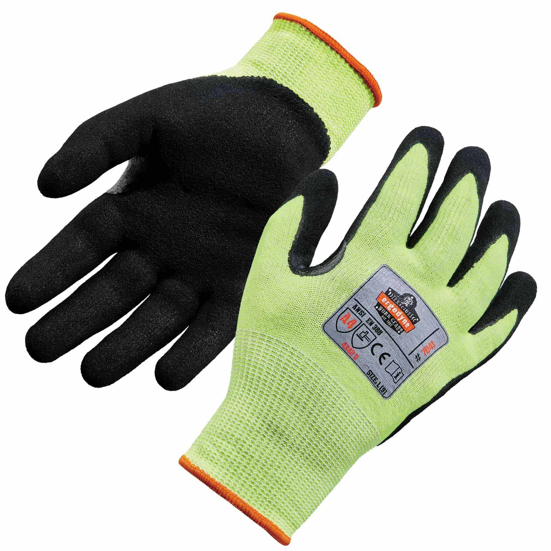 Ergodyne 17812 7041 S Lime ANSI A4 Nitrile-Coated CR Gloves - Mactool Shop