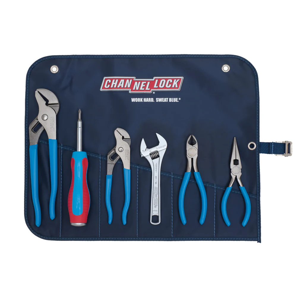 Channellock GP-7 6pc Professional Tool Set, 4 Pliers, Wrench, Driver, Roll - Mactool Shop