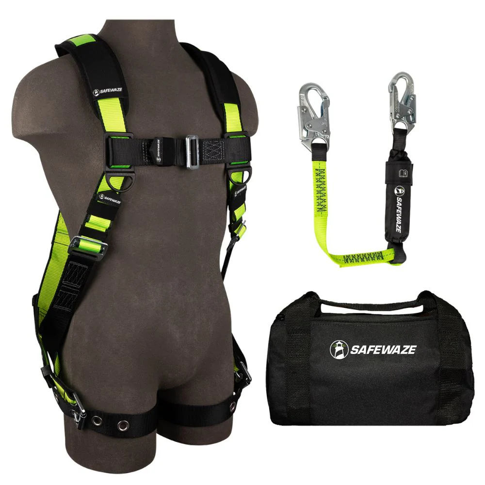 Safewaze 019-3056 PRO Bag Combo: FS185-L/XL Harness, FS560-3 Lanyard, FS8125 Bag, L/XL - Mactool Shop