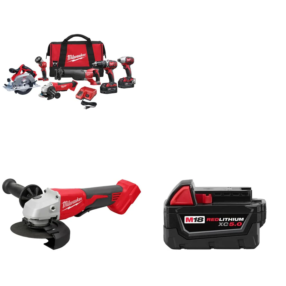 Milwaukee 2696-26 M18™ 6-Tool Combo Kit w/ FREE 2686-20 Grinder & Battery Pack - Mactool Shop