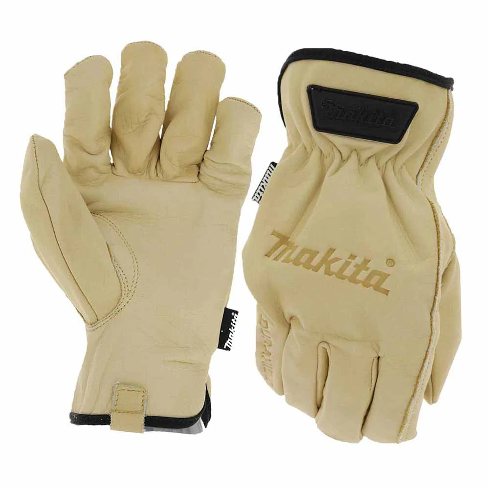 Makita T-04189 100% Genuine Leather Cow Driver Gloves (Medium) - Mactool Shop