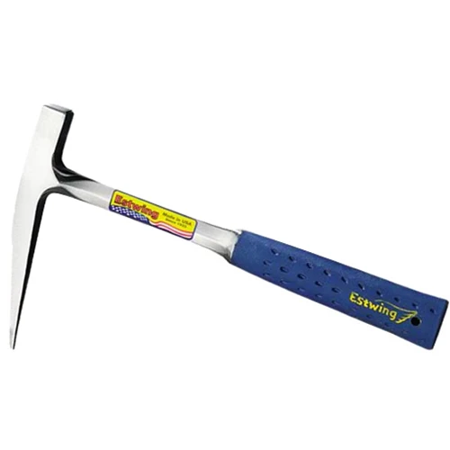 EstWing E3-13PM 13 oz Solid steel lightweight rock pick with milled face and blue vinyl shock reduction grip - Mactool Shop