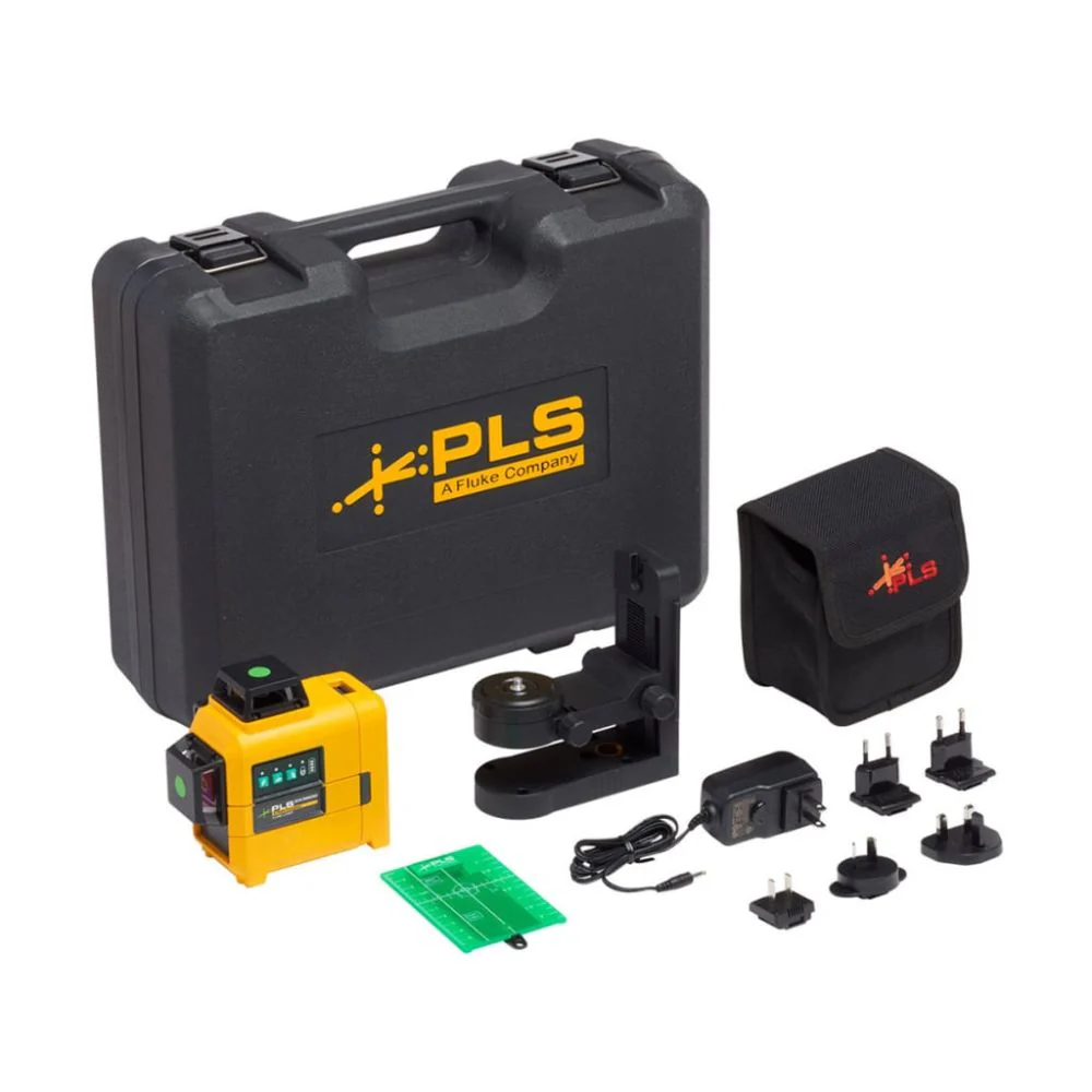 PLS 3X360G KIT 3X360 Green line laser level, RBP5, Case and Bracket - Mactool Shop