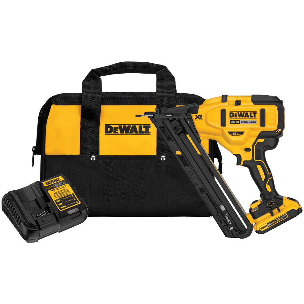 DeWalt DCN650D1 20V MAX XR 15 GA Angled Finish Nailer - Kit - Mactool Shop