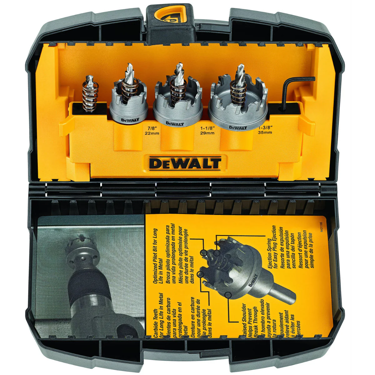DeWalt DWACM1802 3 Piece Metal Cutting Carbide Hole Saw Set - Mactool Shop