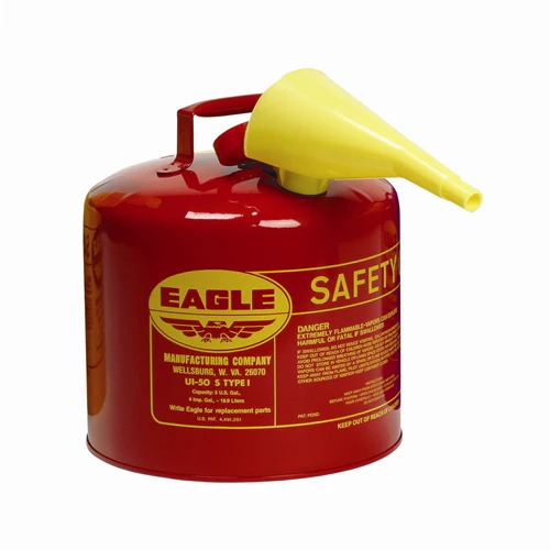 Eagle UI-50-FS Metal - 5 Gallon OSHA Red Safety Gas Can w/Funnel - Mactool Shop