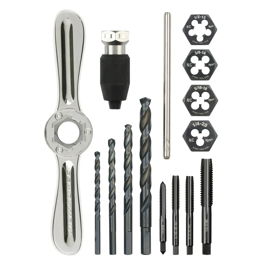 Milwaukee 49-22-5602 15PC SAE Tap and Die Set with Hex-LOK 2-in-1 Handle - Mactool Shop