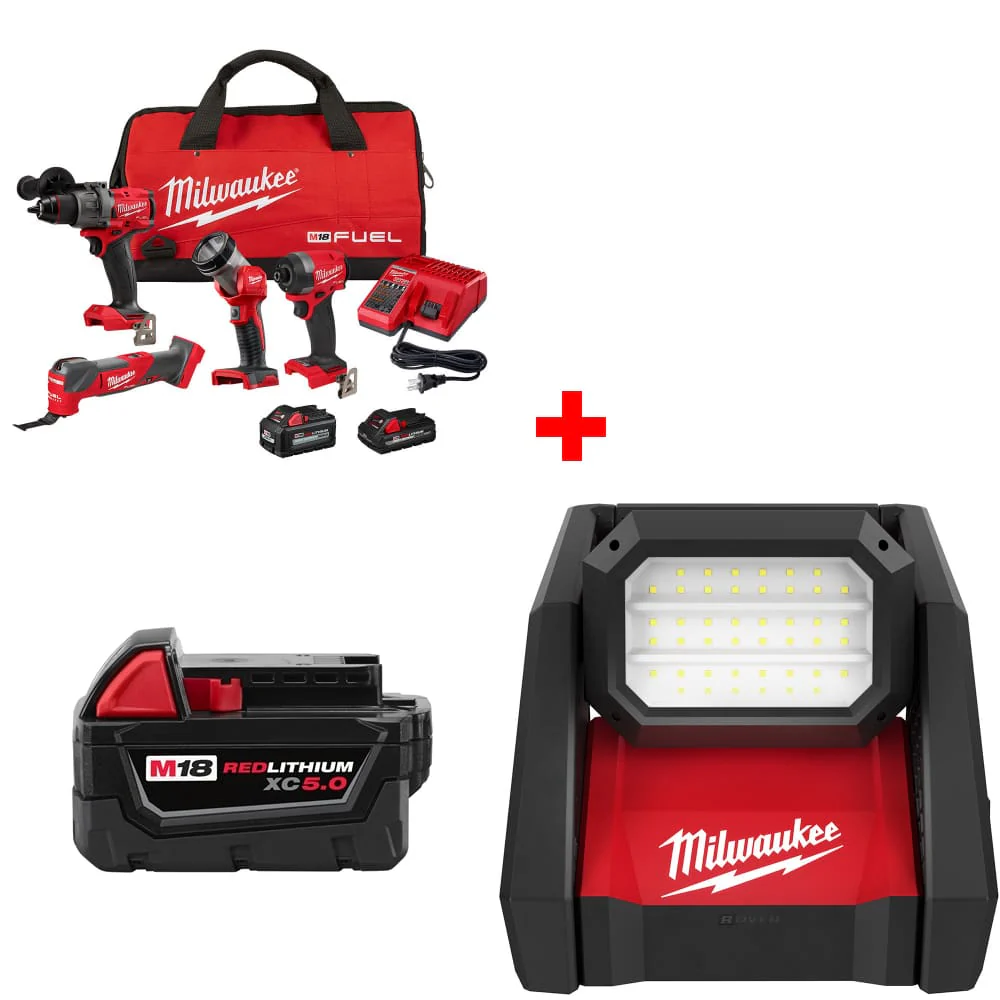 Milwaukee 3698-24MT M18 4-Tool Combo Kit w/ FREE 48-11-1850 Battery & Light - Mactool Shop