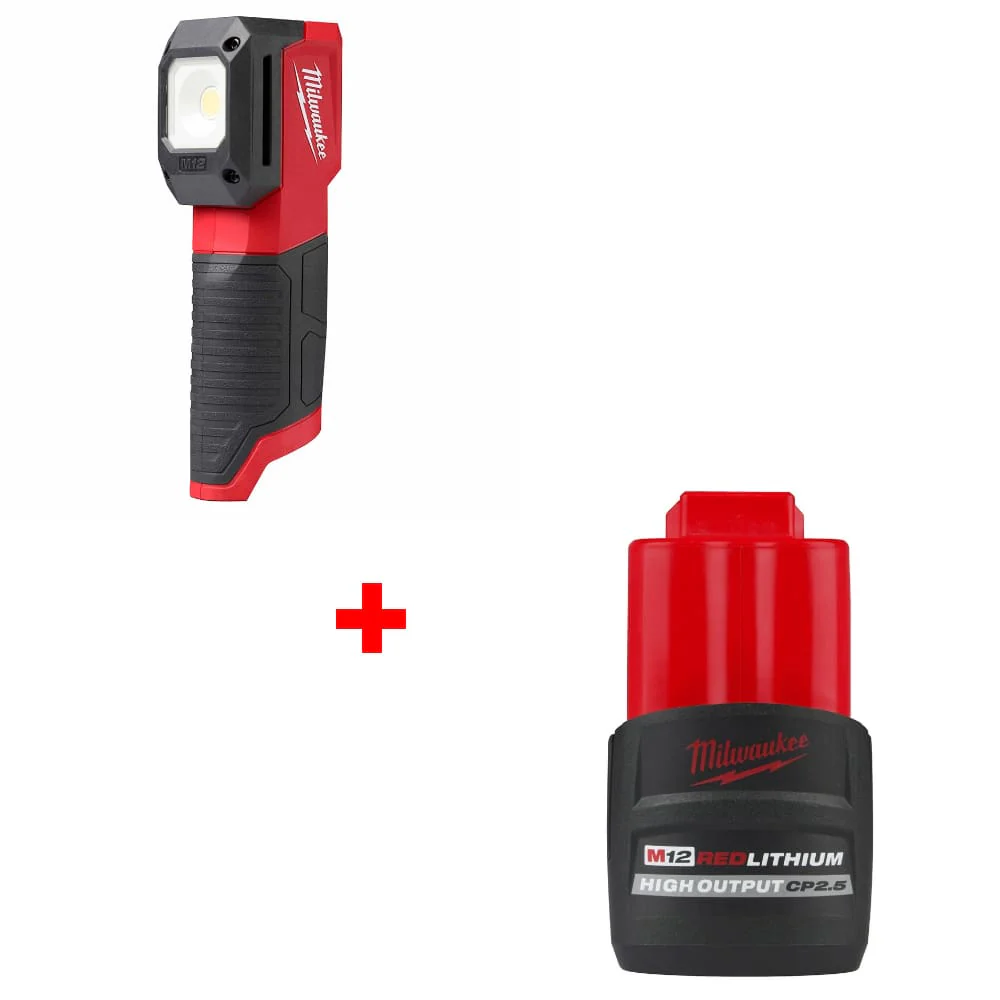 Milwaukee 2127-20 M12 Match Light w/ 48-11-2425 M12 CP2.5 Battery Pack - Mactool Shop