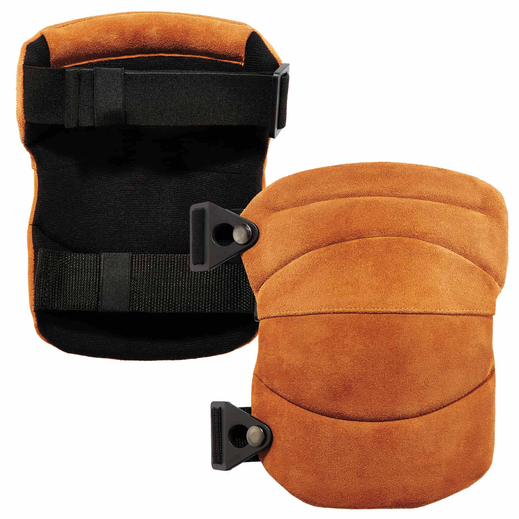 Ergodyne 18232 230LTR Brown Leather Knee Pads - Wide Soft Cap - Mactool Shop
