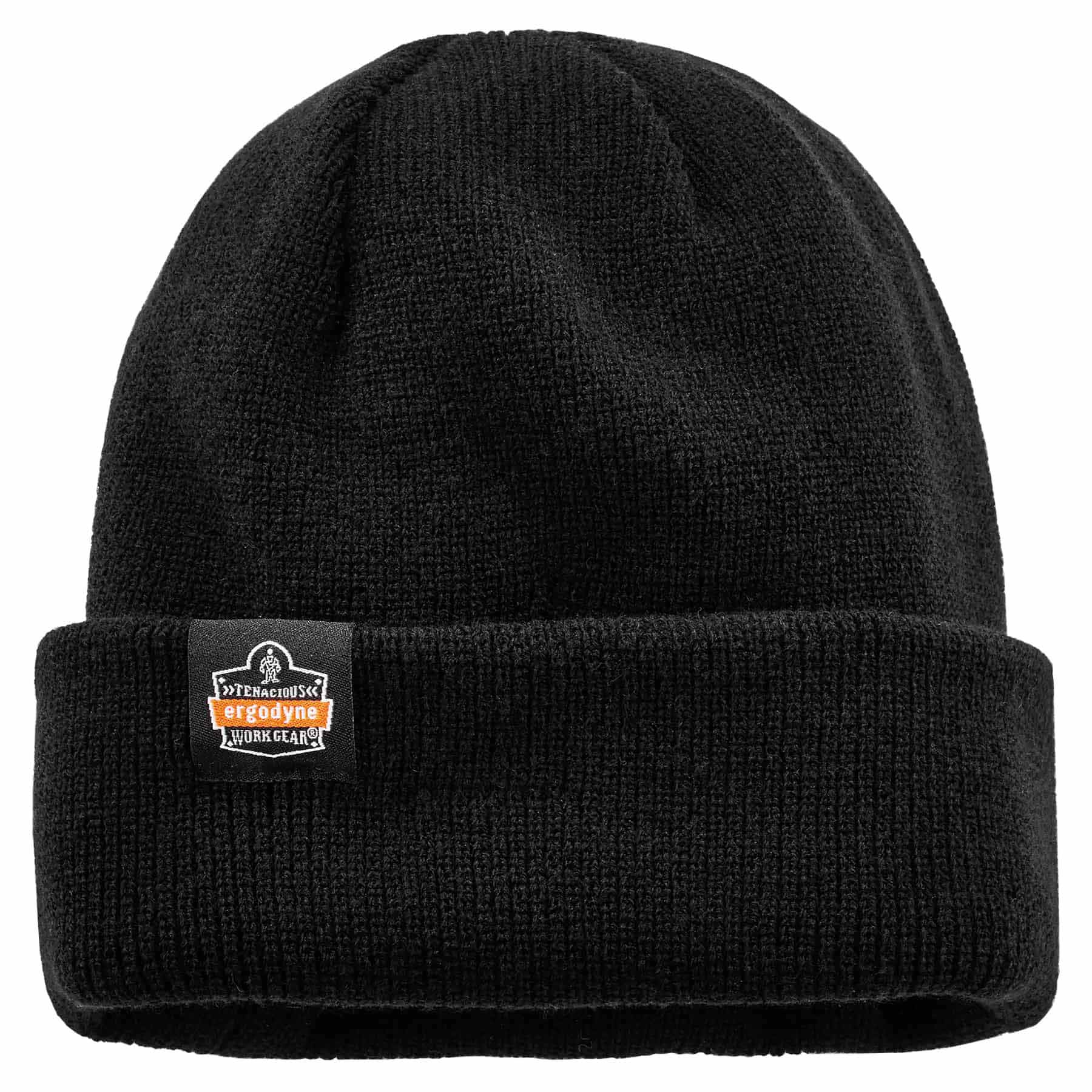 Ergodyne 16801 6811Z Black Rib Knit Hat - Zipper for Bump Cap Insert - Mactool Shop