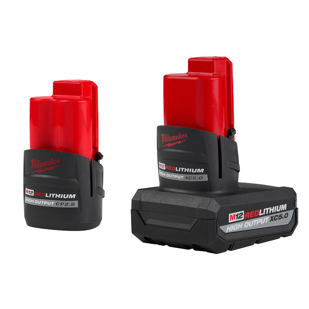 Milwaukee 48-11-2452S M12 High Output Battery Kit - 2.5AH, 5.0AH Battery - Mactool Shop