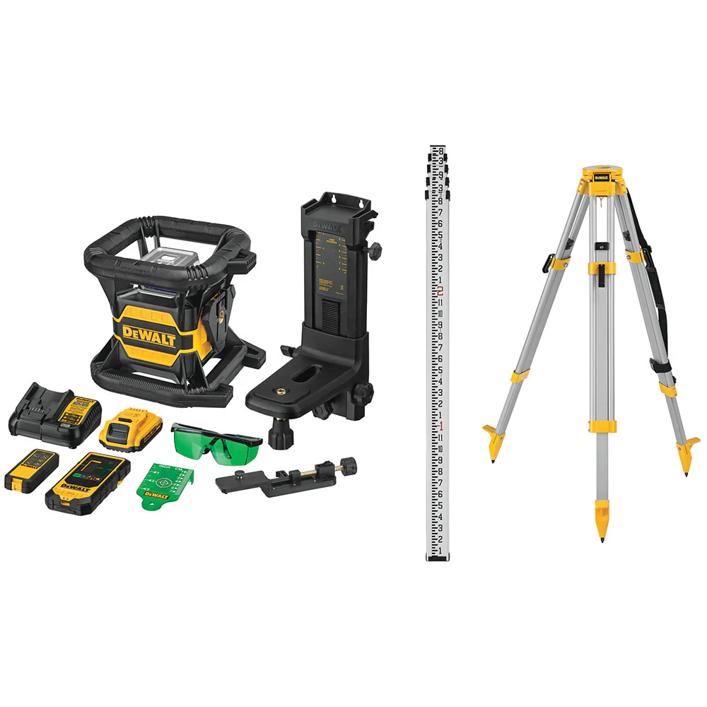DeWalt DW080LGSK 20V MAX Tool Connect Green Tough Rotary Laser Kit - Mactool Shop