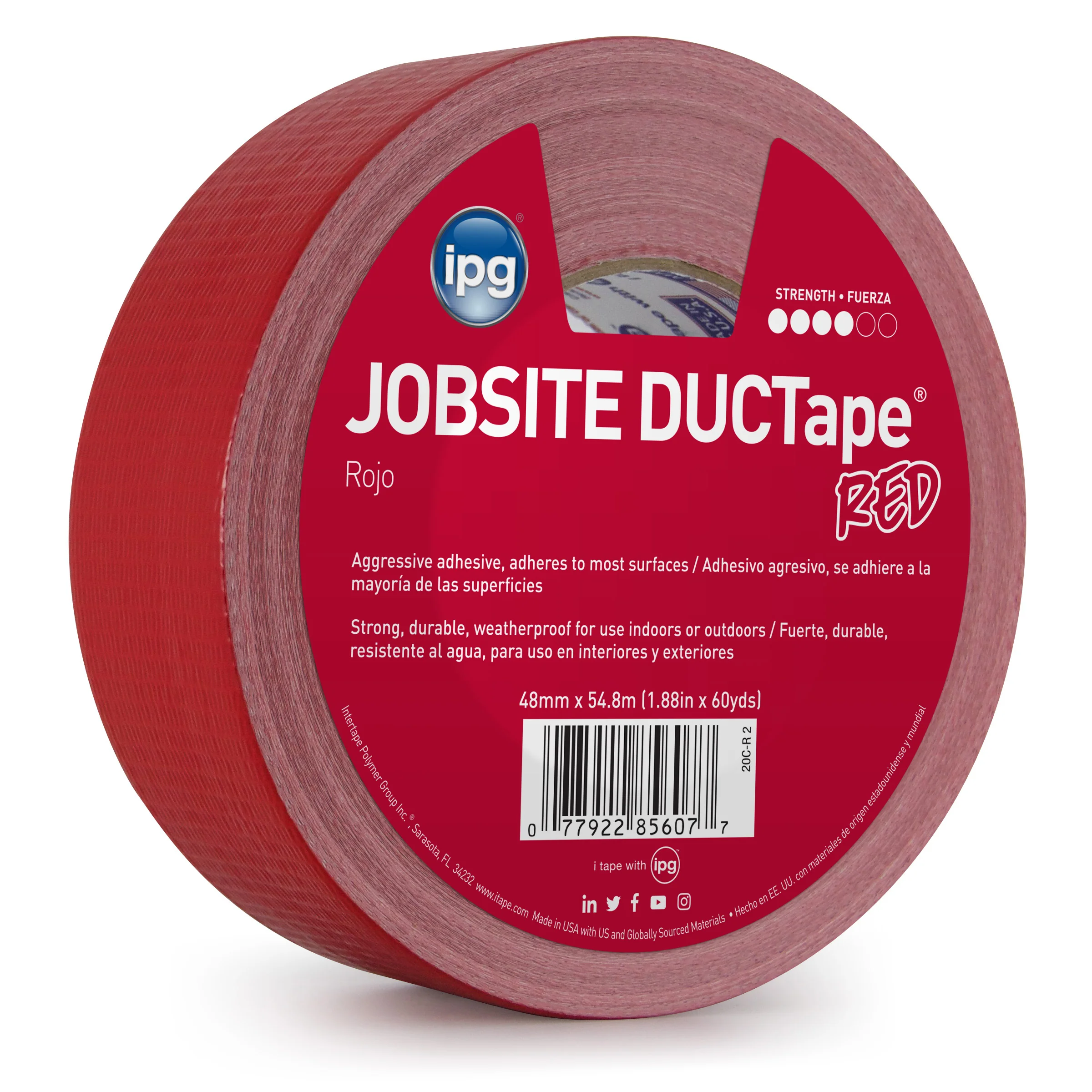 Intertape 91408 AC20 Colors 9 Mil Utility Duct Tape - Red 48MM X 54.8M IPG-IPG 24 - Mactool Shop