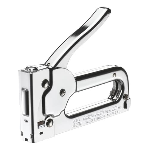 Arrow JT21CM All Chrome Junior Staple Gun Tacker, Uses 214, 215, 276 - Mactool Shop