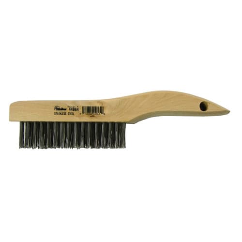 Weiler 44064 Hand Wire Scratch Brush, .012 Stainless Fill, Shoe Handle, 4 x 16 Rows - Mactool Shop