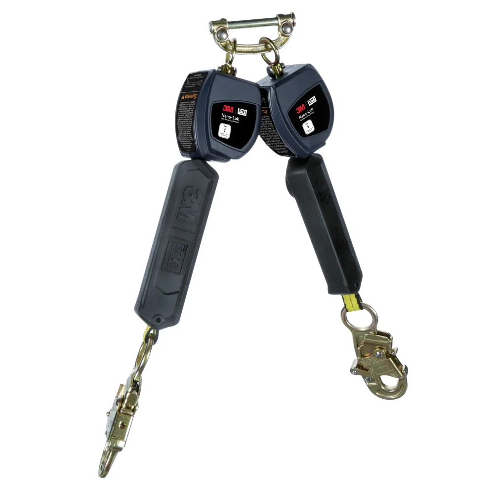 DBI Sala 3100550 Nano-Lok Personal Twin-Leg Self Retracting Lifeline, Web Steel Snap Hook, 6', Class 1, ANSI - Mactool Shop