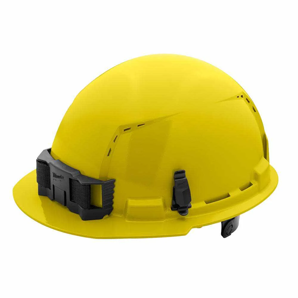 Milwaukee 48-73-1222 Yellow Front Brim Vented Hard Hat with 6PT Ratcheting Suspension – Type 1 Class C - Mactool Shop