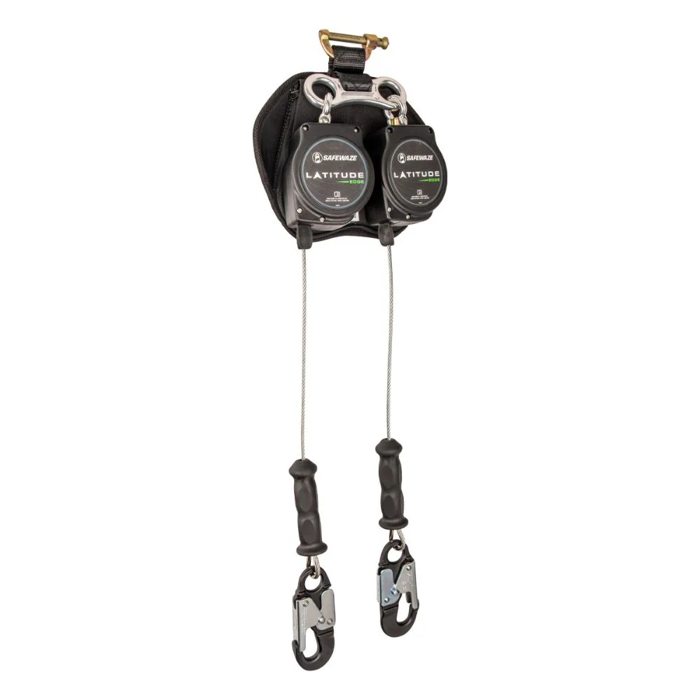 Safewaze SW8008-11LE-ALUDL Latitude Edge 11' Dual Cable SRL: Alu Snap Hooks - Mactool Shop