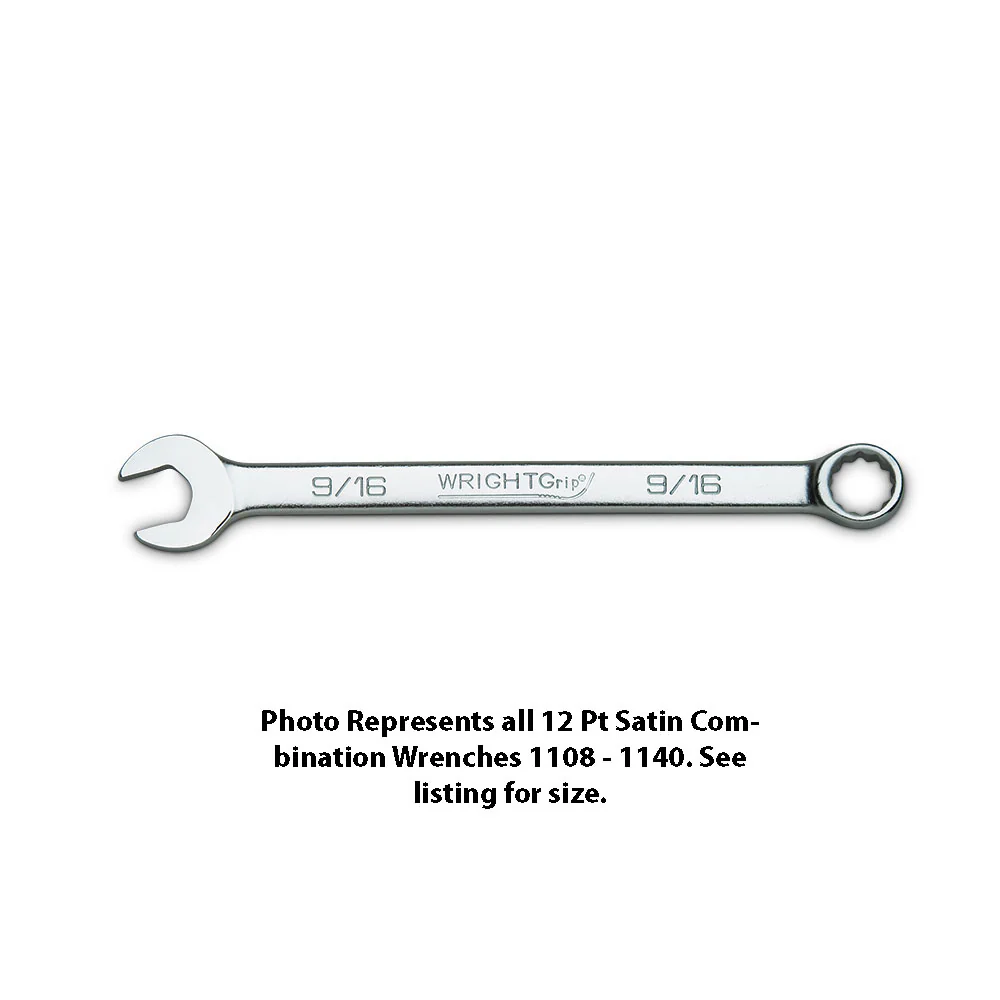 Wright Tool 1140 Combination Wrench WRIGHTGRIP 2.0 12 Point Satin 1-1/4