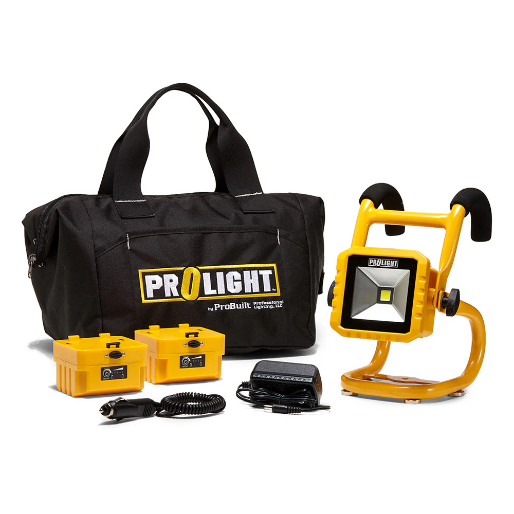 ProBuilt 516002 ProLight 100-2, 10 Watt Rechargeable Work Light Kit - Mactool Shop