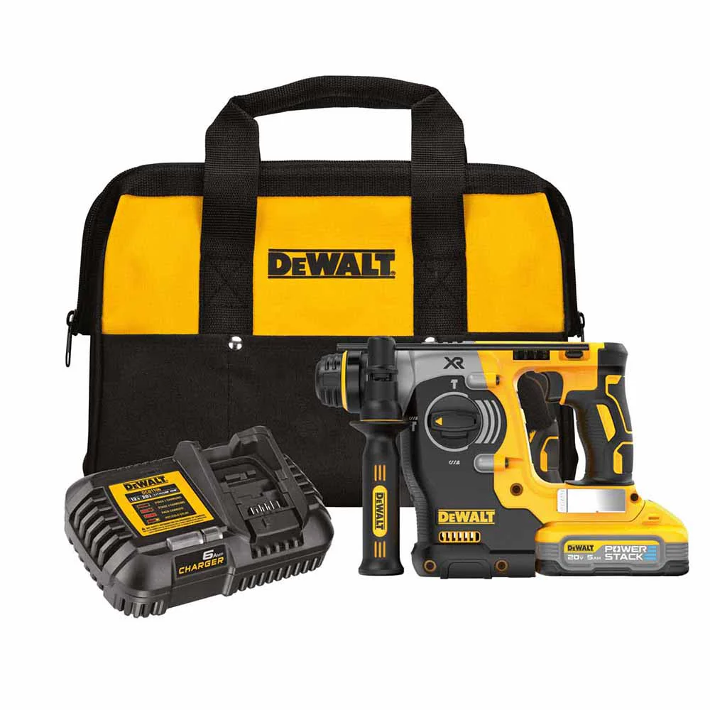 DeWalt DCH273H1 20V Max XR Brushless Cordless 1 In. SDS Plus Rotary Hammer Kit With Dewalt Powerstack 5.0 Ah Battery - Mactool Shop