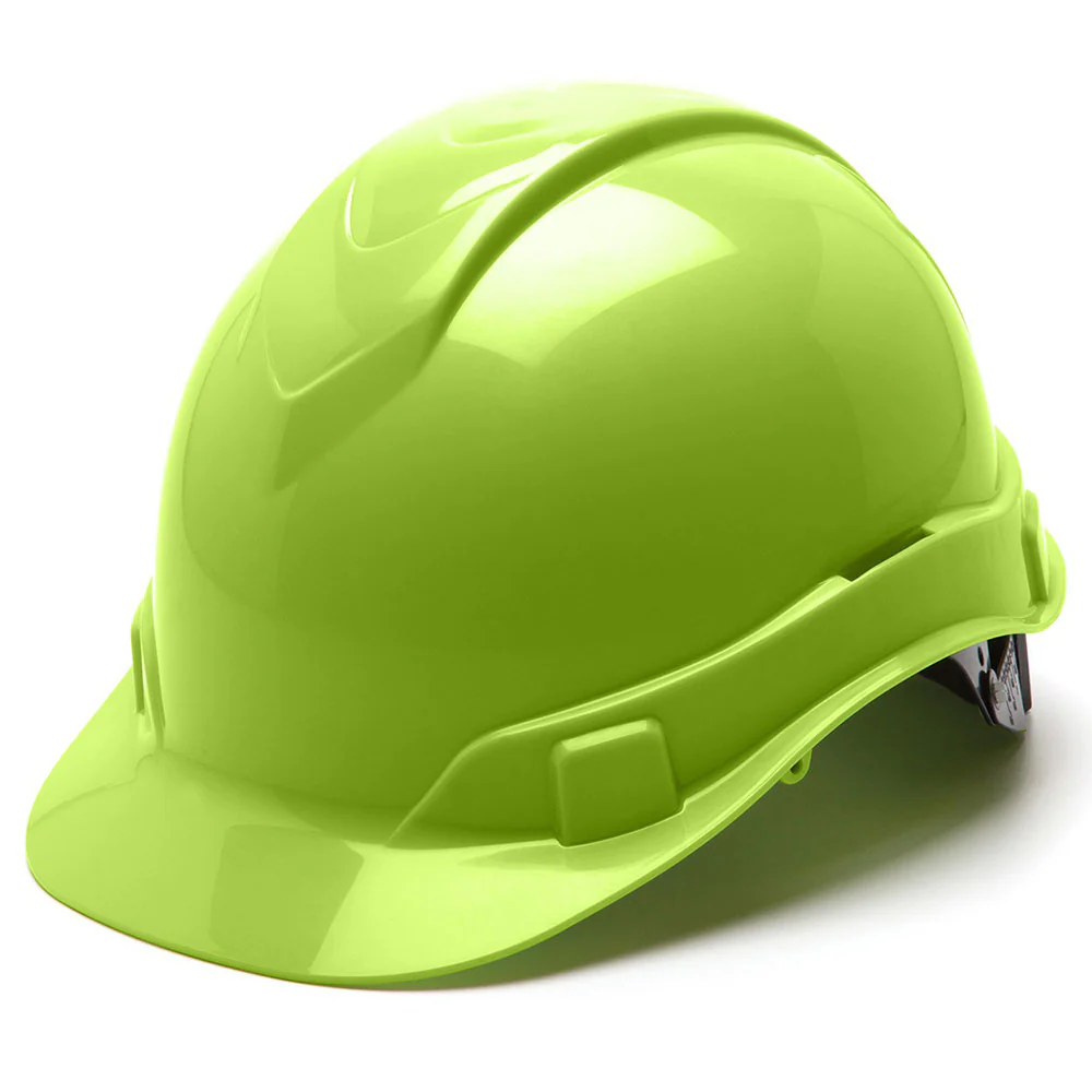 Pyramex HP44131 Ridgeline Cap Hard Hat, 4 Pt Ratchet Suspension, Hi Vis Green - Mactool Shop