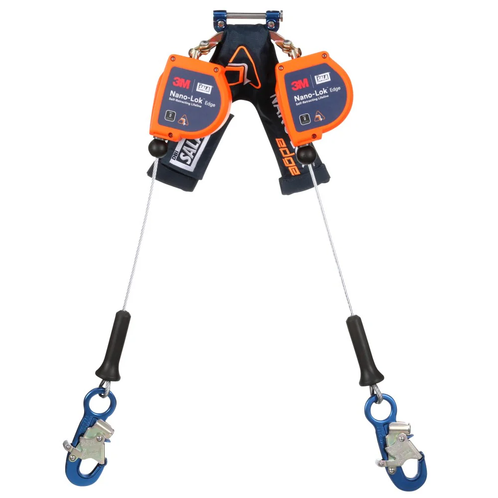 DBI Sala 3500285 Nano-Lok Edge Twin-Leg Personal Self-Retracting Lifeline, Cable, Aluminum Snap Hook, 8 ft, Class 2, ANSI - Mactool Shop