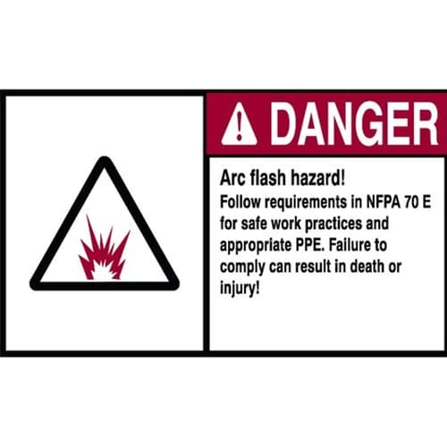 IDEAL 44-894 NEC Arc Flash, Danger, Self-sticking Polyester, 5 in. x 7 in., Pack of 5 - Mactool Shop