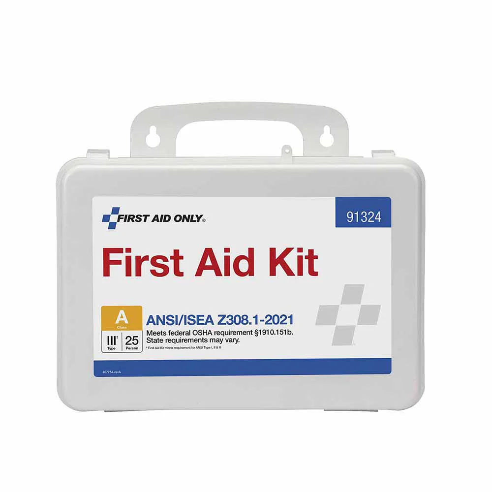 First Aid Only 91324 25 Person ANSI 2021 Class A, Plastic First Aid Kit - Mactool Shop