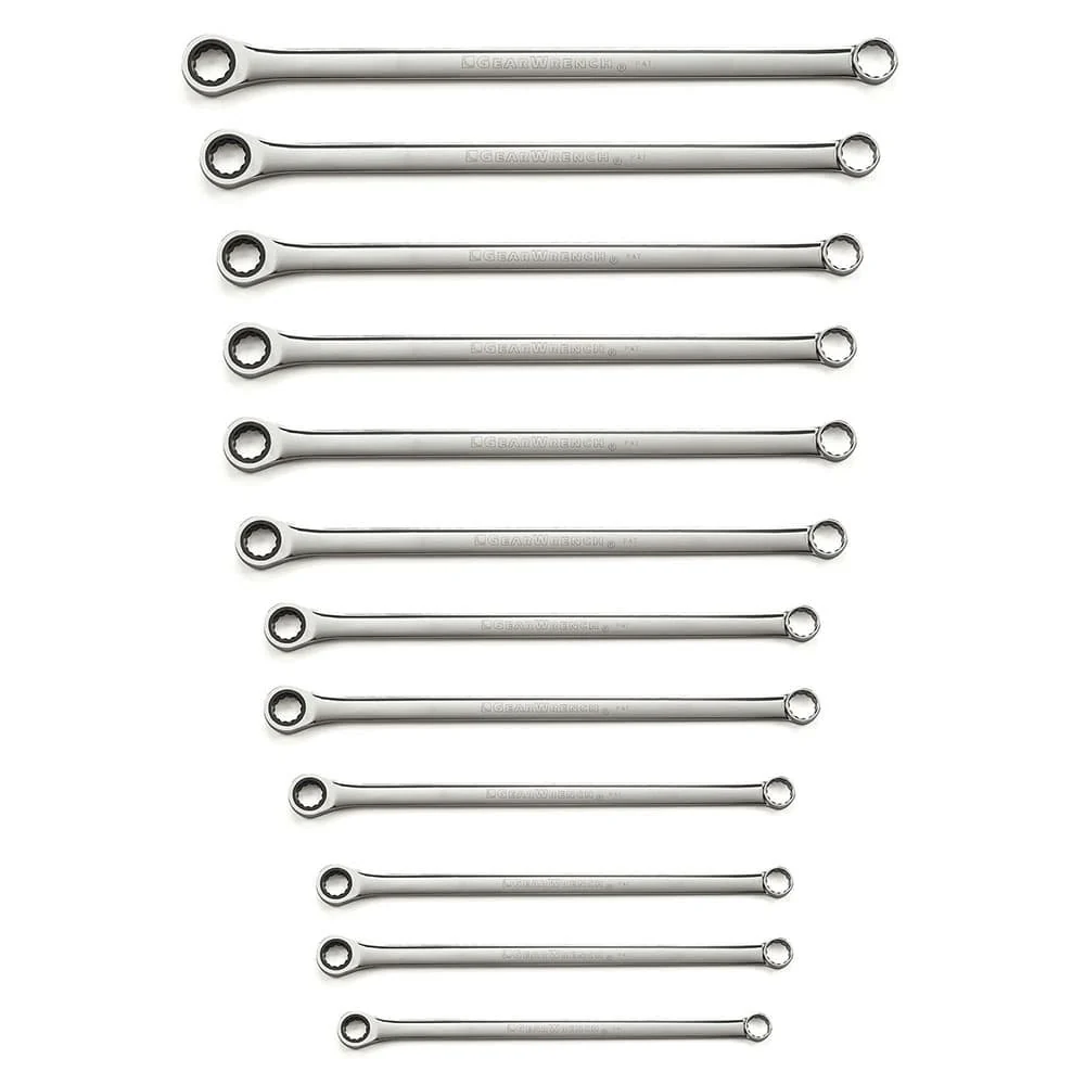 GearWrench 85988 12 Pc. 72-Tooth 12 Point XL GearBox Double Box Ratcheting Metric Wrench Set - Mactool Shop