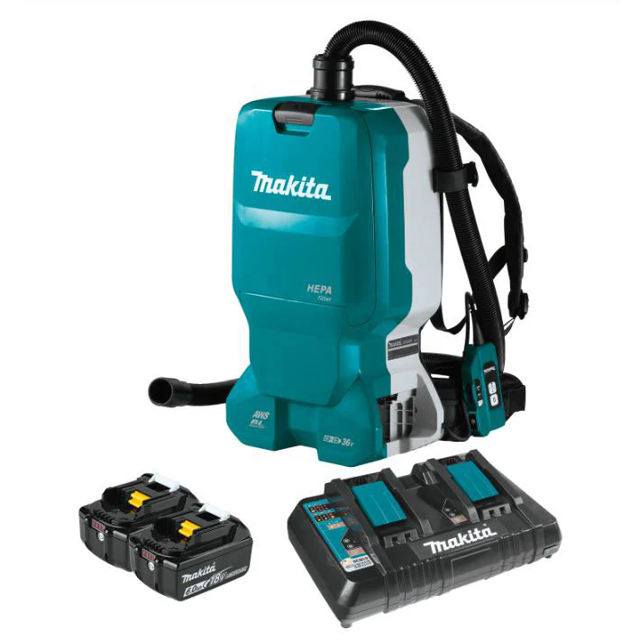 Makita XCV18PTX 18V X2 LXT HEPA Filter Backpack Dry Dust Extractor Kit - Mactool Shop