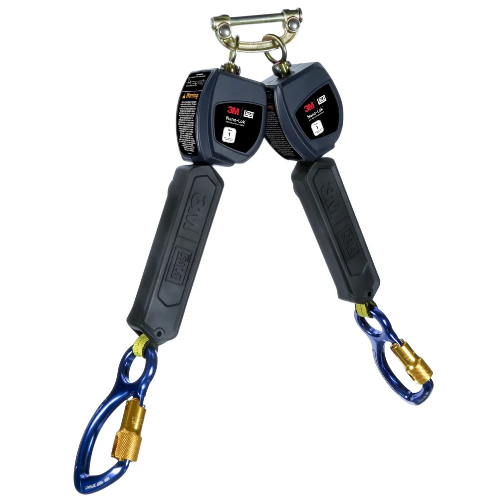 DBI Sala 3100546 Nano-Lok Personal Twin-Leg Self Retracting Lifeline, Web Aluminum Carabine, 6', Class 1, ANSI - Mactool Shop