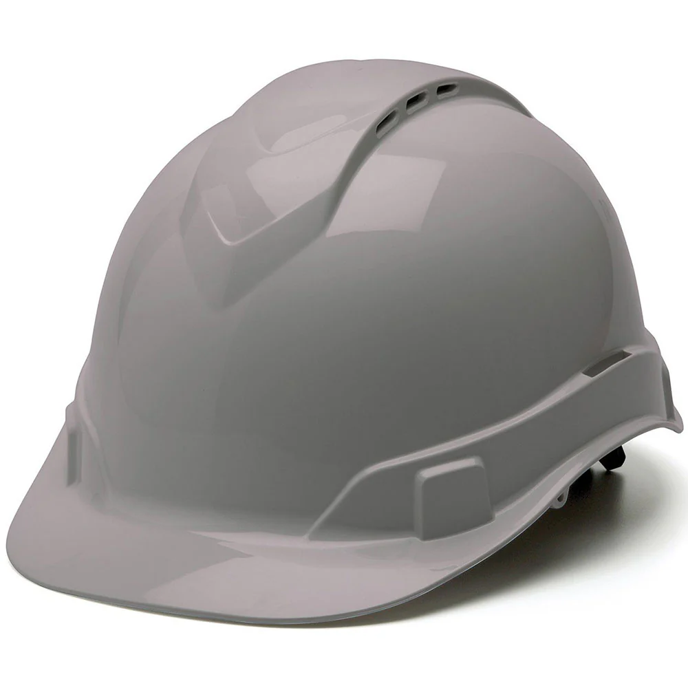 Pyramex HP44112V Ridgeline Hard Hat, Gray Vented Cap Style 4 Pt Ratchet Suspension - Mactool Shop