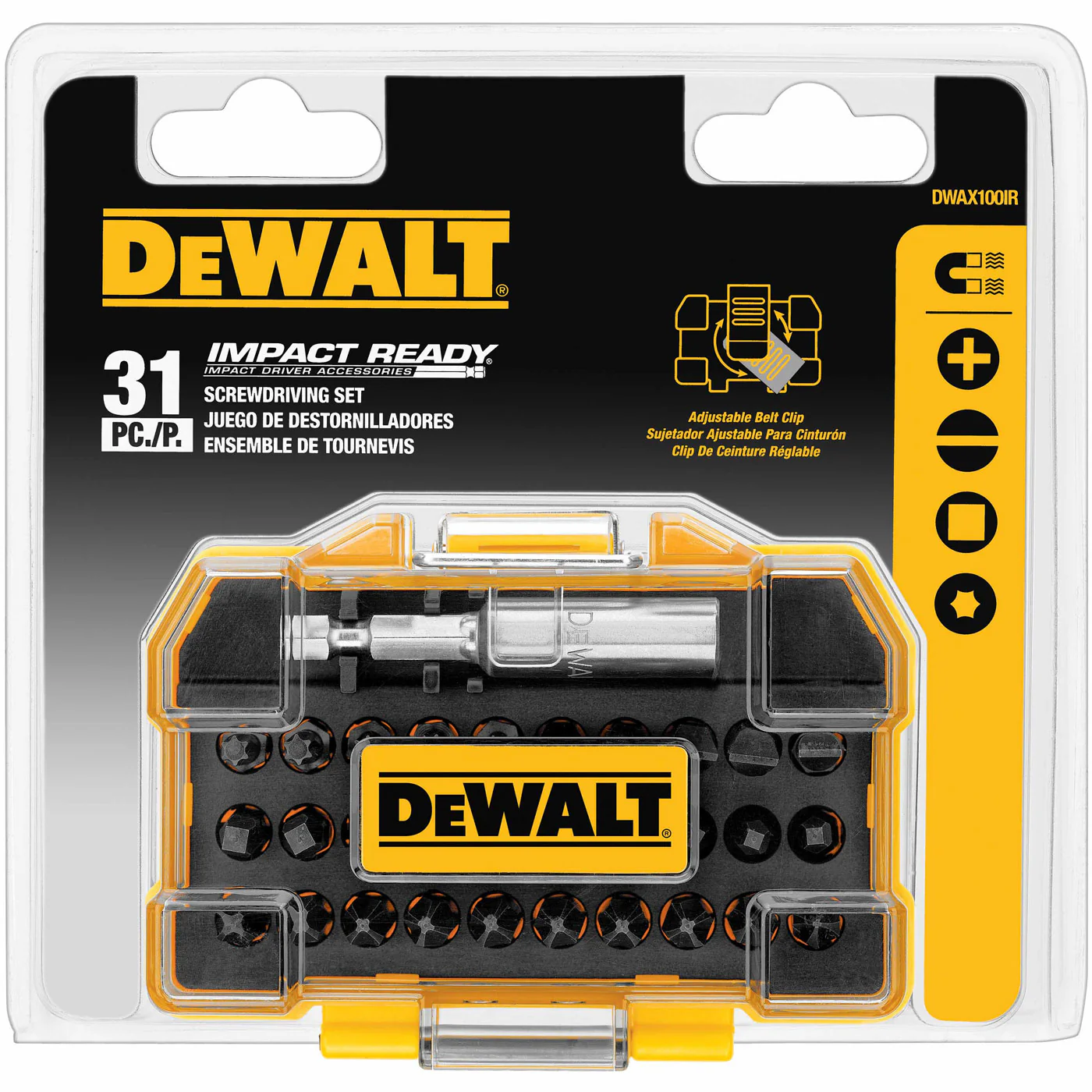 DeWalt DWAX100IR Impact Ready Extra Small ToughCase Screwdriving Set - 31 Piece - Mactool Shop