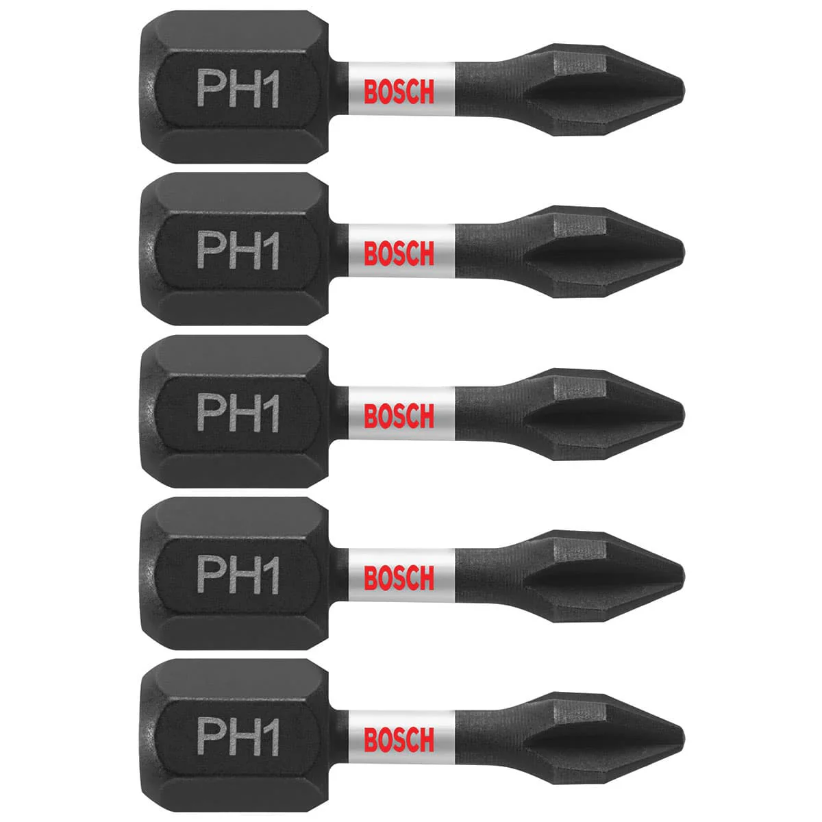 Bosch ITPH1105 5 pc. Impact Tough 1 In. Phillips #1 Insert Bits - Mactool Shop